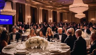 Trump scherzt bei Benefizgala in New York über Anklagen